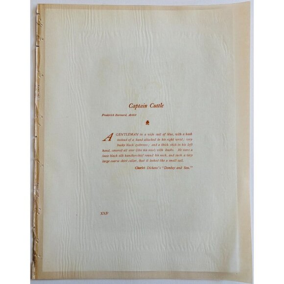 1902 Captain Cuttle Photogravure Charles Dickens Dombey And Son Barnard DWP8D - Picture 3 of 3